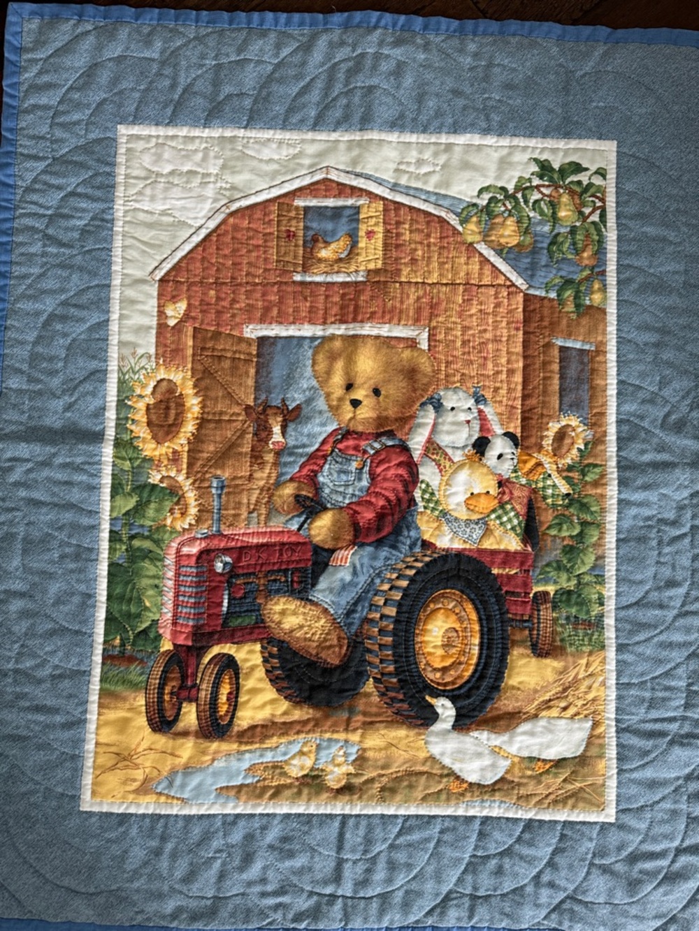 Handmade Farmer Baby Bear Quilt